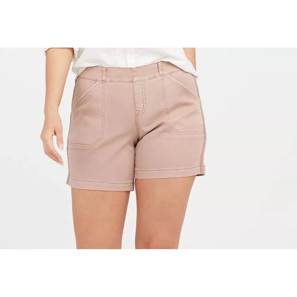 SPANX Women's Size S Tan Utility‎ Pull On Shorts Elastic Waist Pockets